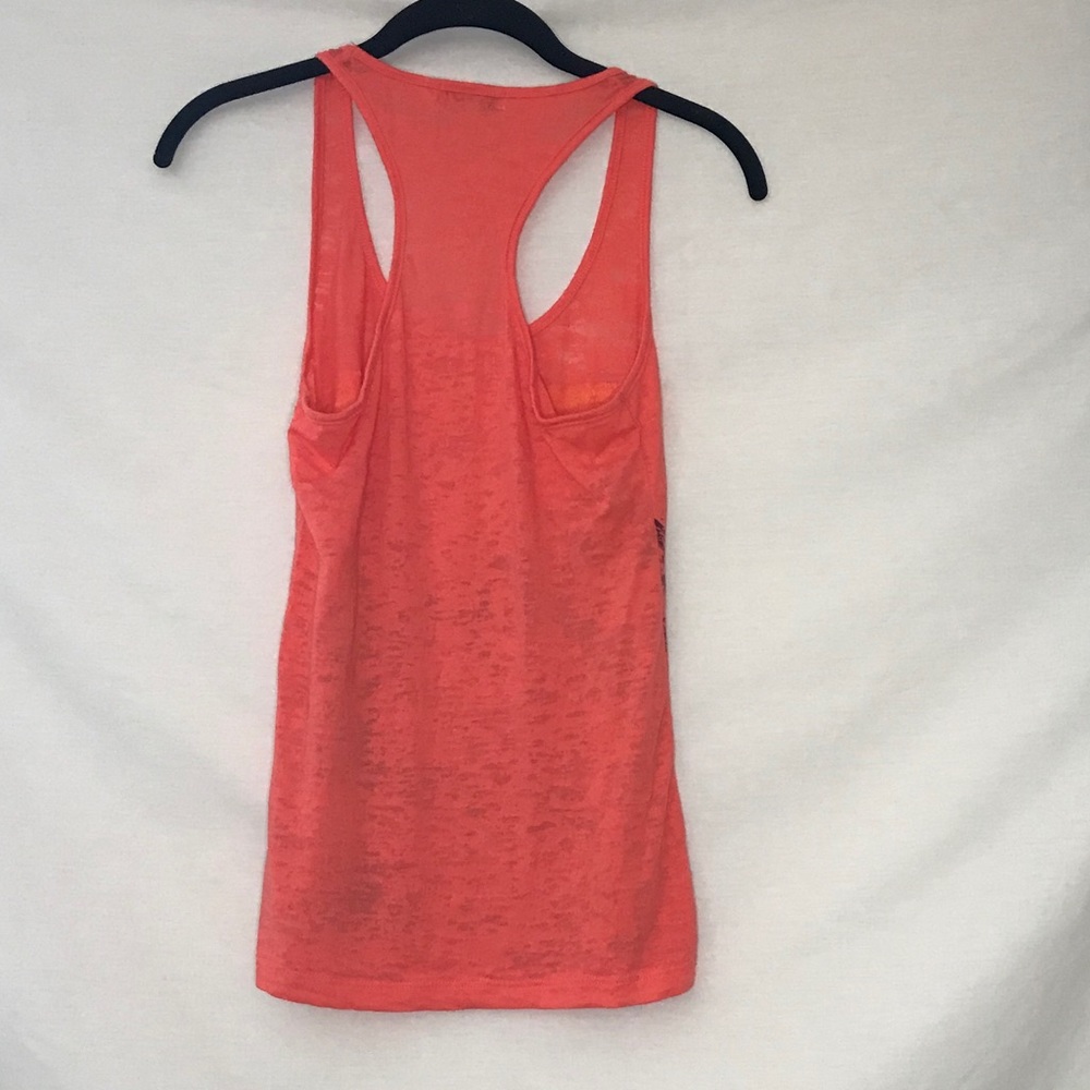 Orange Palm Tree Beach Graphic Racerback Tank Top - Picture 4 of 7